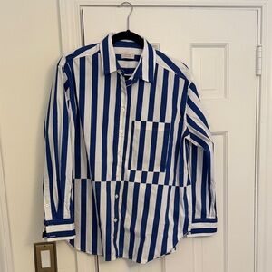 AYR “The Deep End” Stripe Shirt – Women’s M, Royal/White, Lightly Worn